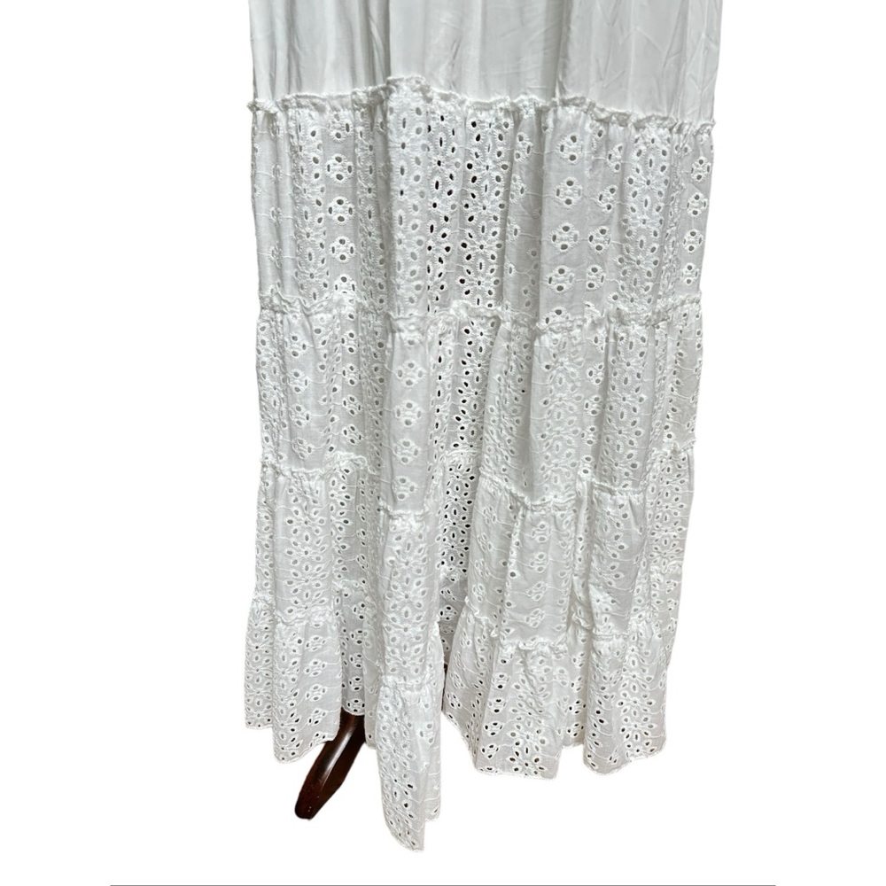 Solitaire Swim White Eyelet Maxi Tiered Dress, NWT, M - Picture 14 of 15